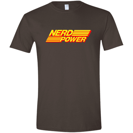 T-Shirts Dark Chocolate / S Nerd Power Men's Semi-Fitted Softstyle