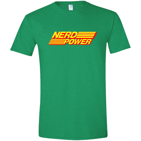 T-Shirts Heather Irish Green / M Nerd Power Men's Semi-Fitted Softstyle