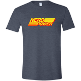 T-Shirts Heather Navy / S Nerd Power Men's Semi-Fitted Softstyle