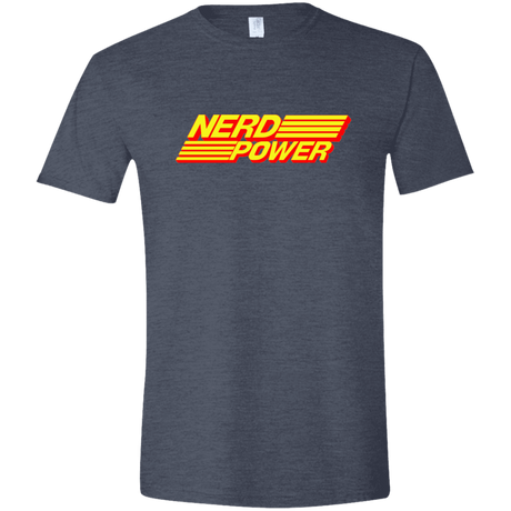 T-Shirts Heather Navy / S Nerd Power Men's Semi-Fitted Softstyle