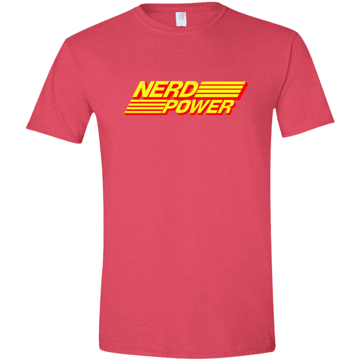 T-Shirts Heather Red / S Nerd Power Men's Semi-Fitted Softstyle