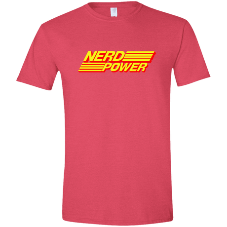 T-Shirts Heather Red / S Nerd Power Men's Semi-Fitted Softstyle