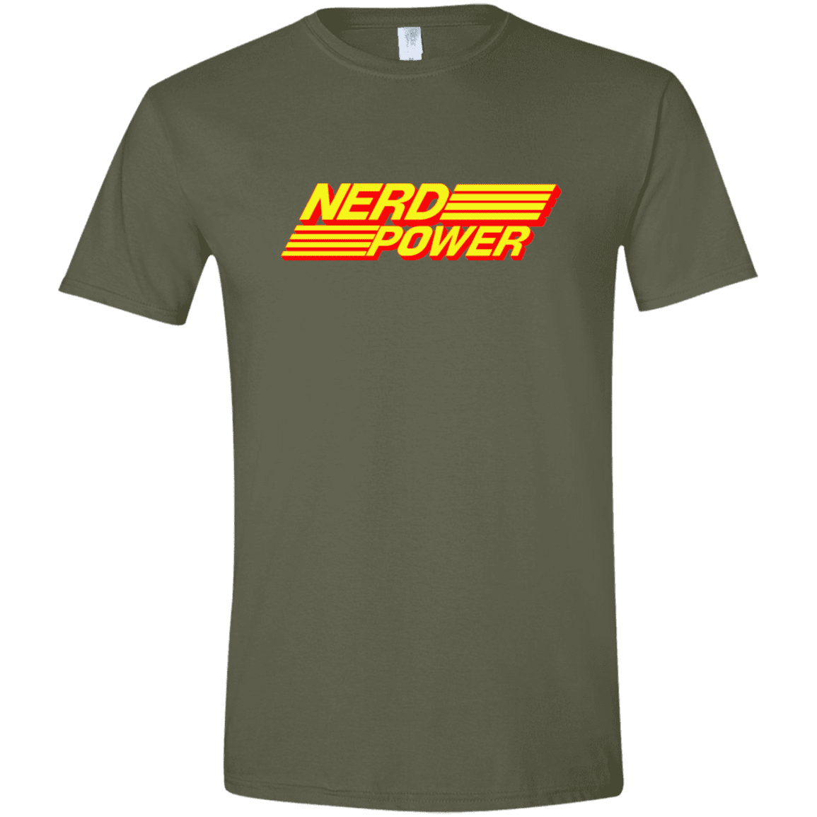 T-Shirts Military Green / S Nerd Power Men's Semi-Fitted Softstyle