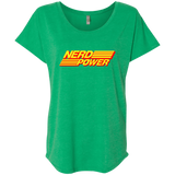 T-Shirts Envy / X-Small Nerd Power Triblend Dolman Sleeve