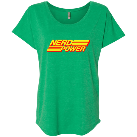 T-Shirts Envy / X-Small Nerd Power Triblend Dolman Sleeve