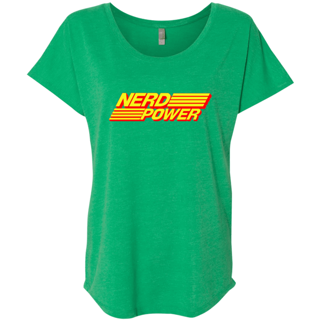 T-Shirts Envy / X-Small Nerd Power Triblend Dolman Sleeve