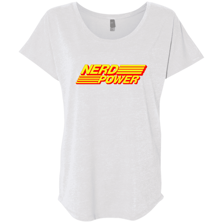 T-Shirts Heather White / X-Small Nerd Power Triblend Dolman Sleeve