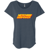 T-Shirts Indigo / X-Small Nerd Power Triblend Dolman Sleeve