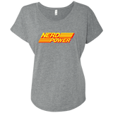 T-Shirts Premium Heather / X-Small Nerd Power Triblend Dolman Sleeve