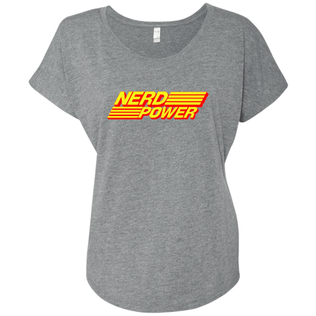 T-Shirts Premium Heather / X-Small Nerd Power Triblend Dolman Sleeve