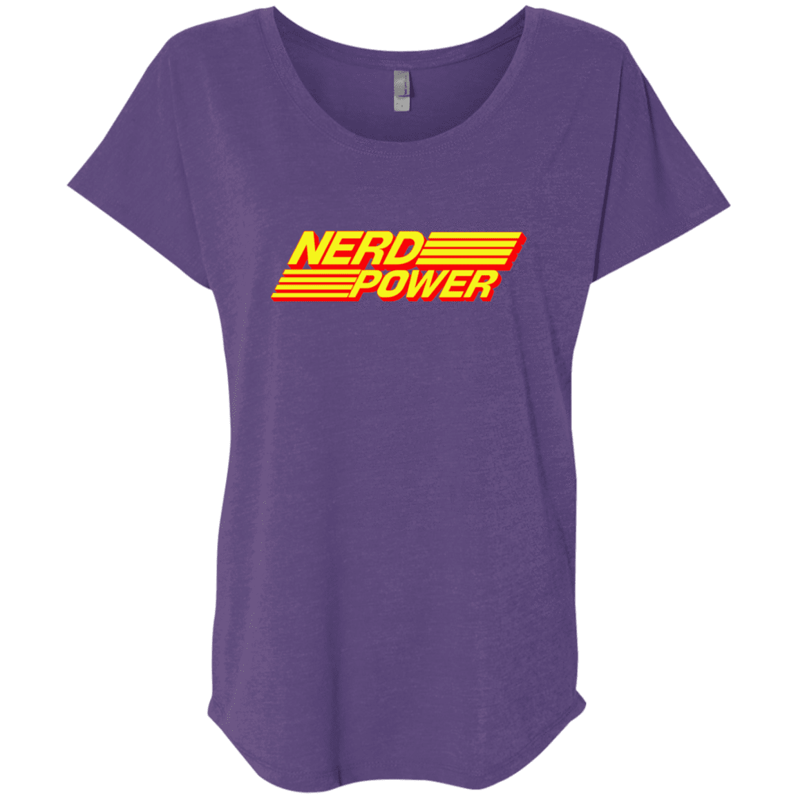 T-Shirts Purple Rush / X-Small Nerd Power Triblend Dolman Sleeve