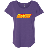 T-Shirts Purple Rush / X-Small Nerd Power Triblend Dolman Sleeve