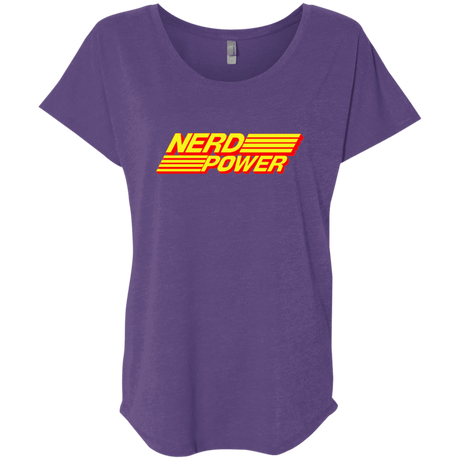 T-Shirts Purple Rush / X-Small Nerd Power Triblend Dolman Sleeve