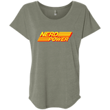 T-Shirts Venetian Grey / X-Small Nerd Power Triblend Dolman Sleeve