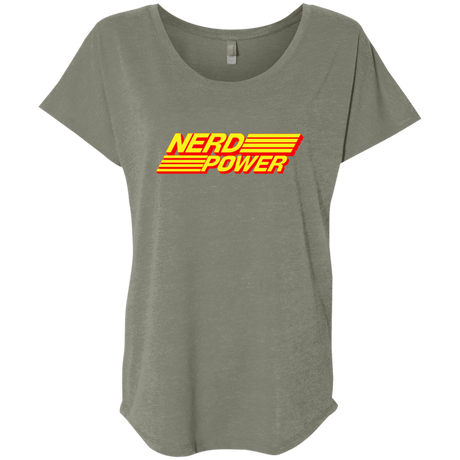 T-Shirts Venetian Grey / X-Small Nerd Power Triblend Dolman Sleeve