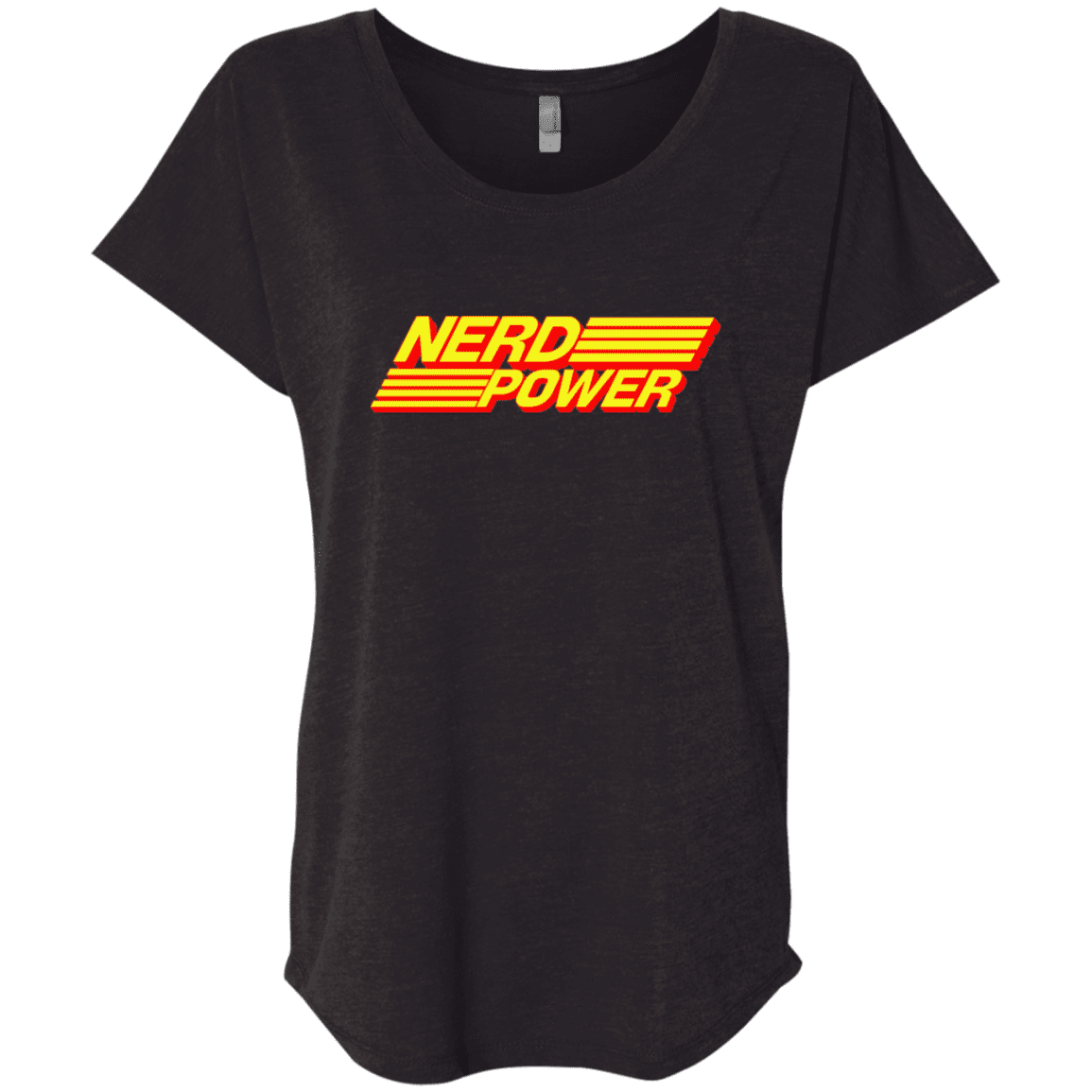 T-Shirts Vintage Black / X-Small Nerd Power Triblend Dolman Sleeve