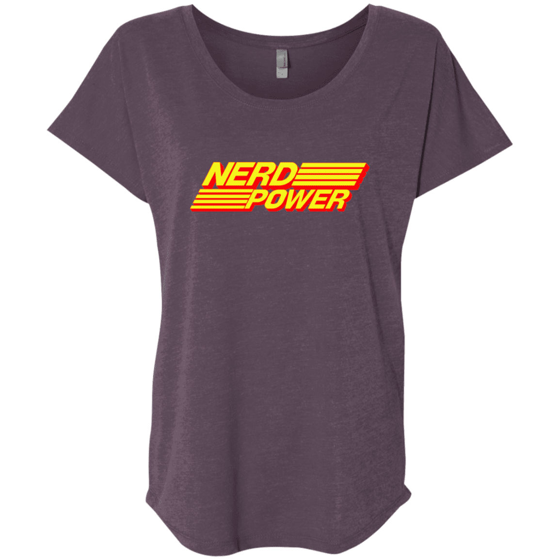 T-Shirts Vintage Purple / X-Small Nerd Power Triblend Dolman Sleeve