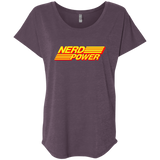 T-Shirts Vintage Purple / X-Small Nerd Power Triblend Dolman Sleeve