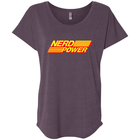 T-Shirts Vintage Purple / X-Small Nerd Power Triblend Dolman Sleeve