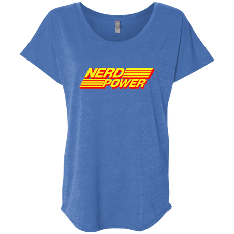 T-Shirts Vintage Royal / X-Small Nerd Power Triblend Dolman Sleeve