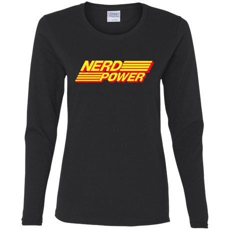 T-Shirts Black / S Nerd Power Women's Long Sleeve T-Shirt