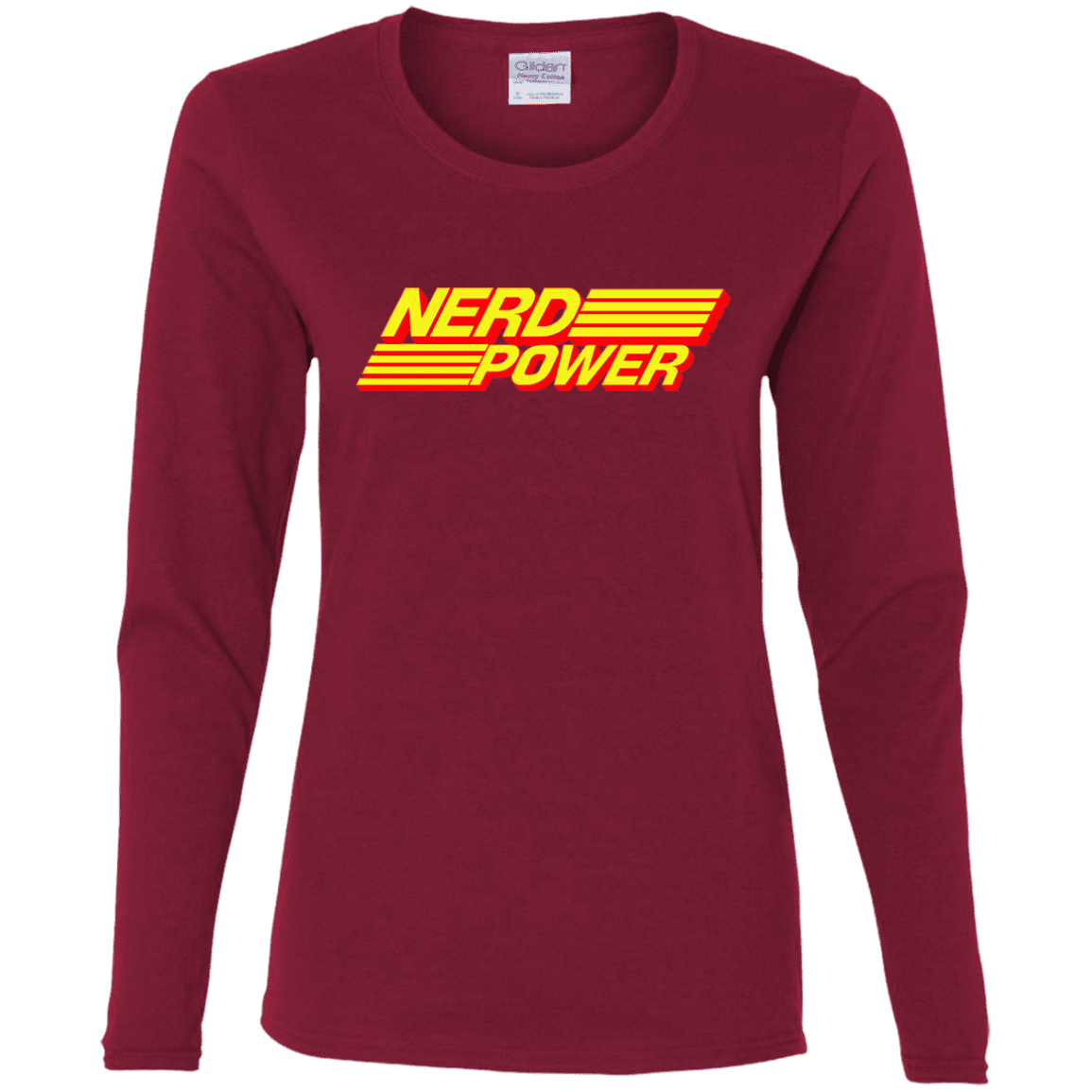 T-Shirts Cardinal / S Nerd Power Women's Long Sleeve T-Shirt