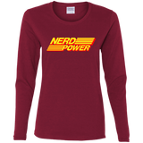 T-Shirts Cardinal / S Nerd Power Women's Long Sleeve T-Shirt