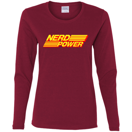 T-Shirts Cardinal / S Nerd Power Women's Long Sleeve T-Shirt