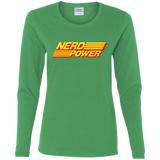 T-Shirts Irish Green / S Nerd Power Women's Long Sleeve T-Shirt