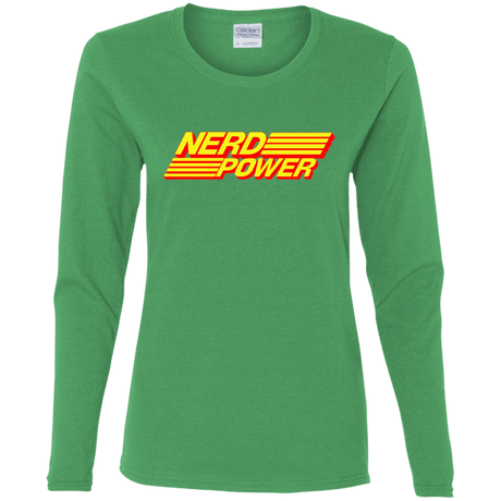 T-Shirts Irish Green / S Nerd Power Women's Long Sleeve T-Shirt