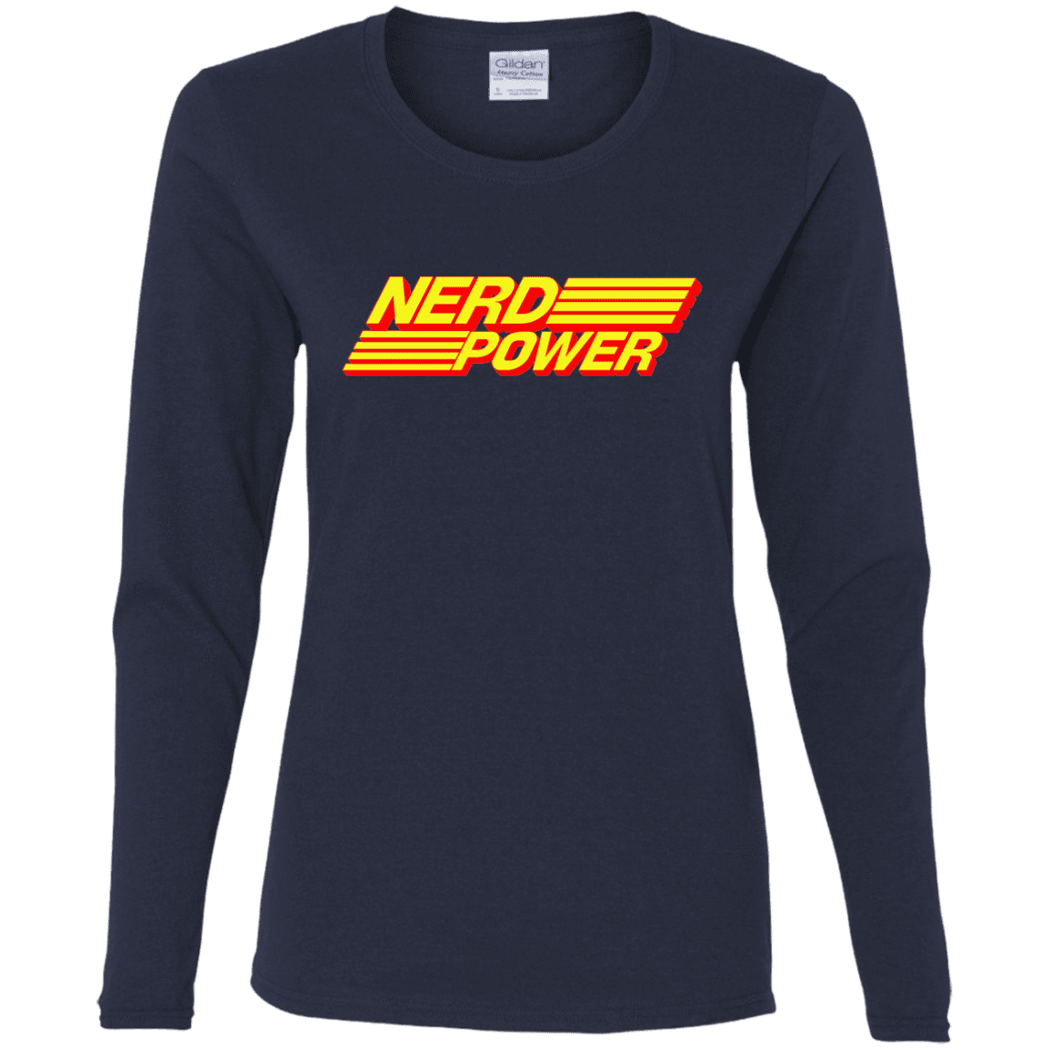 T-Shirts Navy / S Nerd Power Women's Long Sleeve T-Shirt