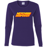 T-Shirts Purple / S Nerd Power Women's Long Sleeve T-Shirt