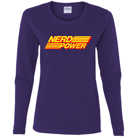 T-Shirts Purple / S Nerd Power Women's Long Sleeve T-Shirt