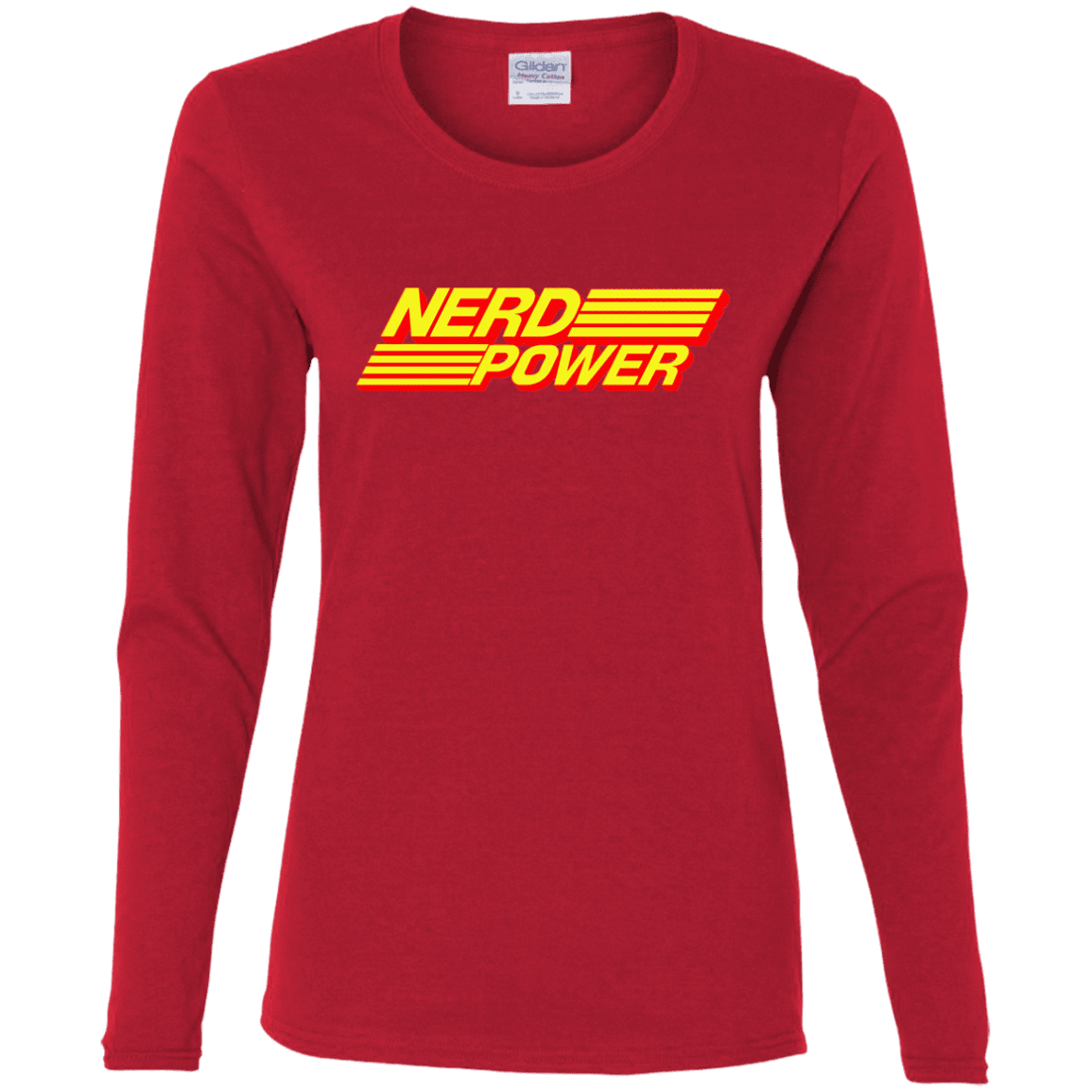 T-Shirts Red / S Nerd Power Women's Long Sleeve T-Shirt