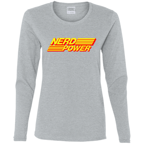 T-Shirts Sport Grey / S Nerd Power Women's Long Sleeve T-Shirt