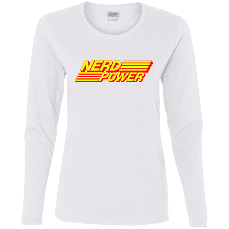 T-Shirts White / S Nerd Power Women's Long Sleeve T-Shirt