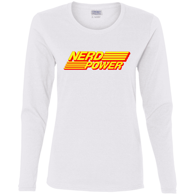 T-Shirts White / S Nerd Power Women's Long Sleeve T-Shirt