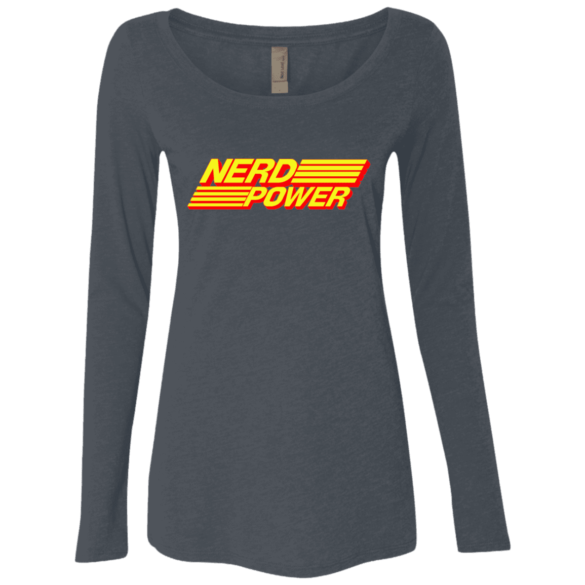 T-Shirts Vintage Navy / S Nerd Power Women's Triblend Long Sleeve Shirt