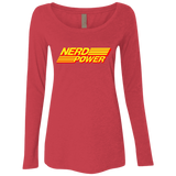 T-Shirts Vintage Red / S Nerd Power Women's Triblend Long Sleeve Shirt