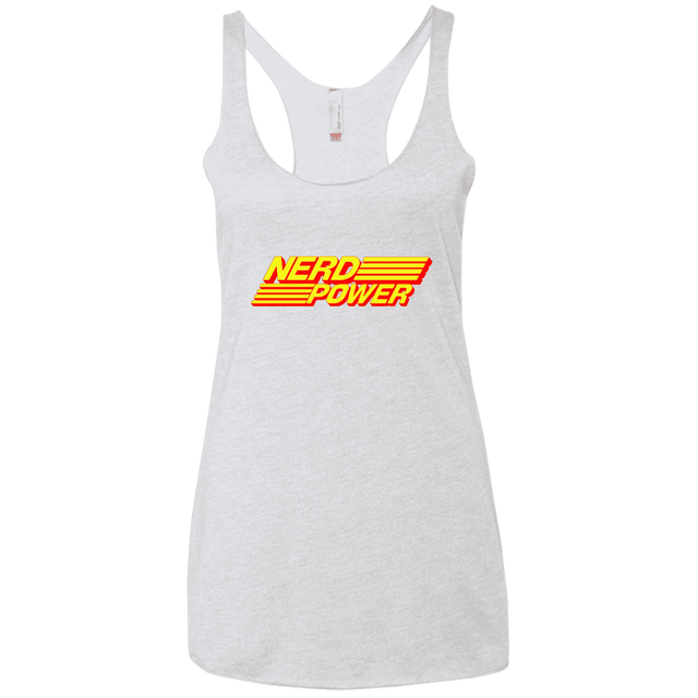 T-Shirts Heather White / X-Small Nerd Power Women's Triblend Racerback Tank