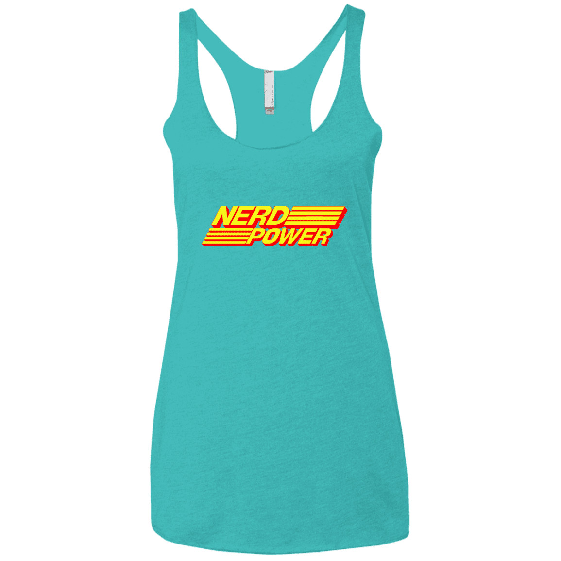 T-Shirts Tahiti Blue / X-Small Nerd Power Women's Triblend Racerback Tank