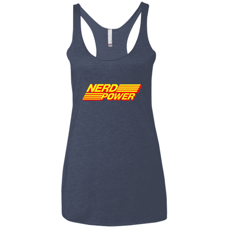 T-Shirts Vintage Navy / X-Small Nerd Power Women's Triblend Racerback Tank