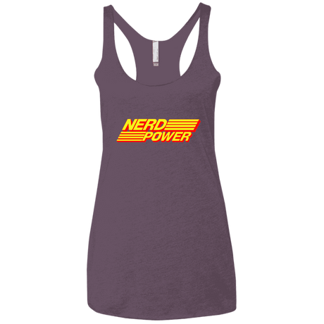T-Shirts Vintage Purple / X-Small Nerd Power Women's Triblend Racerback Tank