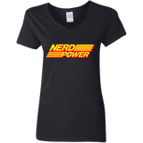 T-Shirts Black / S Nerd Power Women's V-Neck T-Shirt