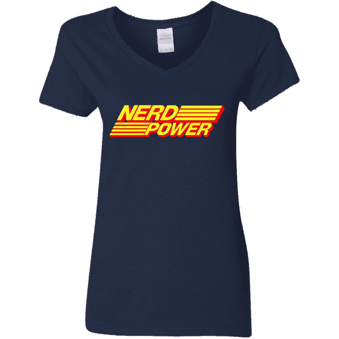 T-Shirts Navy / S Nerd Power Women's V-Neck T-Shirt