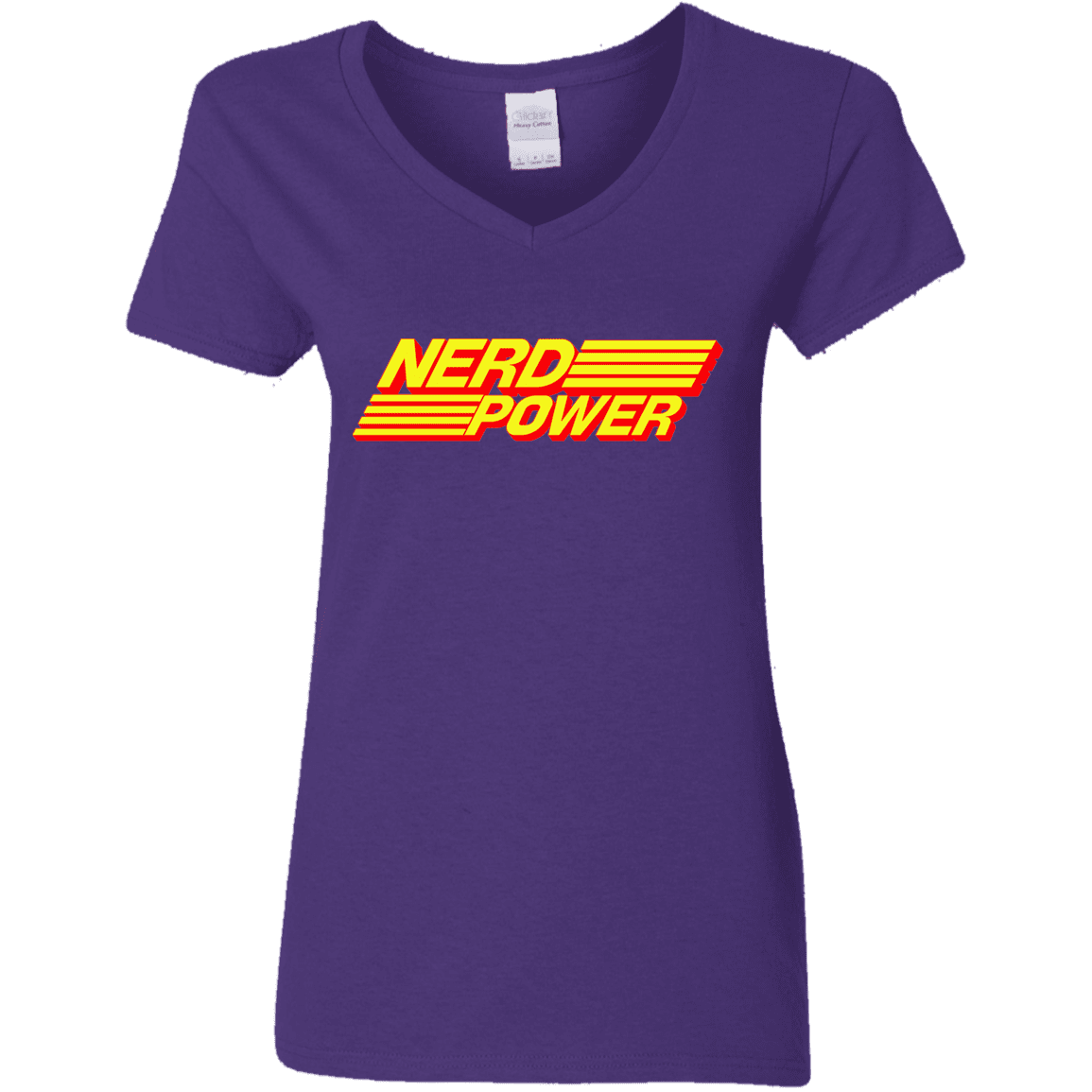 T-Shirts Purple / S Nerd Power Women's V-Neck T-Shirt