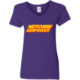 T-Shirts Purple / S Nerd Power Women's V-Neck T-Shirt