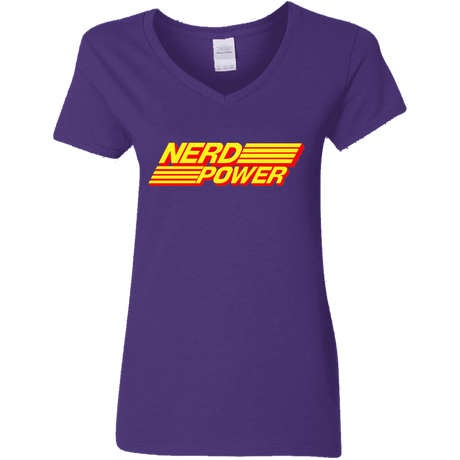 T-Shirts Purple / S Nerd Power Women's V-Neck T-Shirt