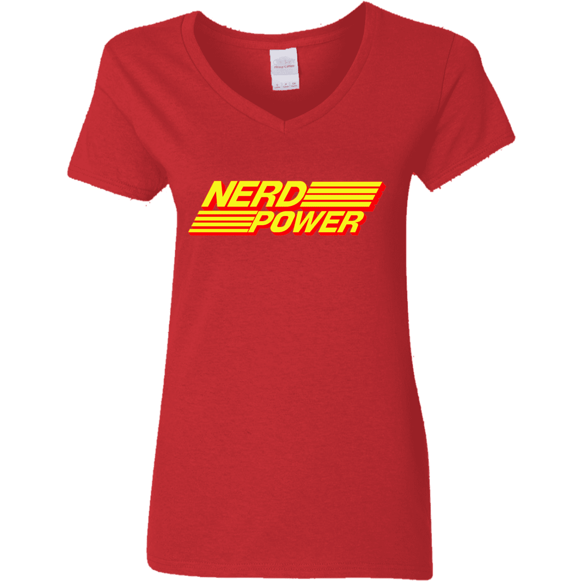 T-Shirts Red / S Nerd Power Women's V-Neck T-Shirt