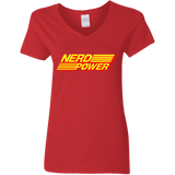 T-Shirts Red / S Nerd Power Women's V-Neck T-Shirt